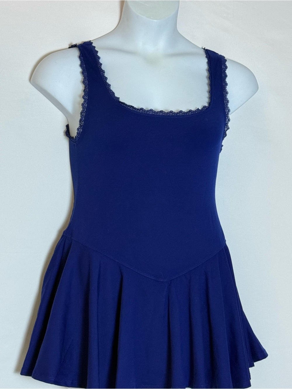 Target Girls Navy Blue Lace-Trim One-Piece Skater Dress